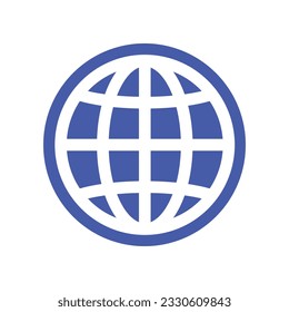 Outline world icon on flat white background.