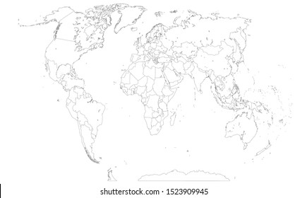 Vector Illustration Political Map Borders Stock Vector (Royalty Free ...