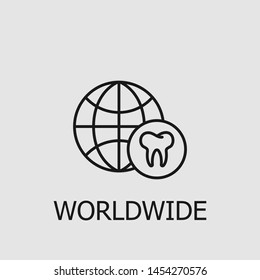 Outline worldwide vector icon. Worldwide illustration for web, mobile apps, design. Worldwide vector symbol.