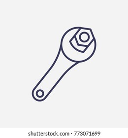 Outline wrench icon illustration vector symbol