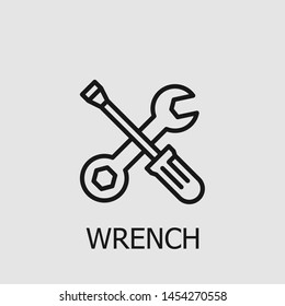 Outline wrench vector icon. Wrench illustration for web, mobile apps, design. Wrench vector symbol.
