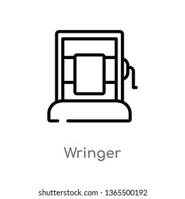 outline wringer vector icon. isolated black simple line element illustration from miscellaneous concept. editable vector stroke wringer icon on white background