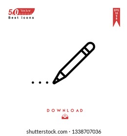 Outline writing  Icon. writing icon vector isolated on white background. Graphic design, material-design, Best sellerr icons, mobile application, UI / UX design, EPS 10 format vector