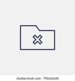 Outline x folder icon illustration isolated vector sign symbol