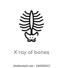 outline x ray of bones vector icon. isolated black simple line element illustration from medical concept. editable vector stroke x ray of bones icon on white background