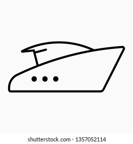 Outline yacht vector icon