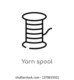 outline yarn spool vector icon. isolated black simple line element illustration from art concept. editable vector stroke yarn spool icon on white background