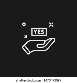 Outline yes vector icon. Yes illustration for web, mobile apps, design. Yes vector symbol.