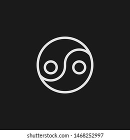 Outline yin yang vector icon. Yin yang illustration for web, mobile apps, design. Yin yang vector symbol.