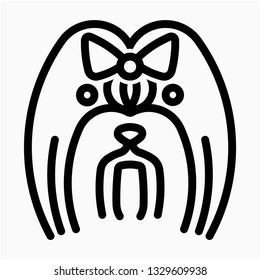Outline Yorkshire Terrier vector icon