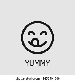 Outline yummy vector icon. Yummy illustration for web, mobile apps, design. Yummy vector symbol.