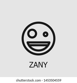 Outline zany vector icon. Zany illustration for web, mobile apps, design. Zany vector symbol.