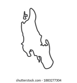 outline of Zanzibar map- vector illustration