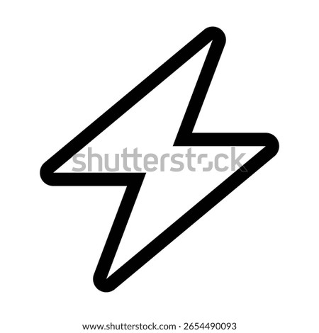 Outline zap icon for lightning, fast, or electric concepts