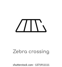 outline zebra crossing vector icon. isolated black simple line element illustration from alert concept. editable vector stroke zebra crossing icon on white background