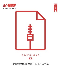 Outline zip file-type icon vector isolated on white background. Graphic design, material design, 2019 year best selling icons, mobile application, UI / UX design, EPS 10 format vector