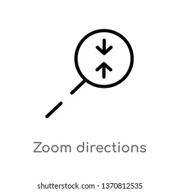 outline zoom directions vector icon. isolated black simple line element illustration from arrows concept. editable vector stroke zoom directions icon on white background