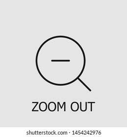 Outline zoom out vector icon. Zoom out illustration for web, mobile apps, design. Zoom out vector symbol.
