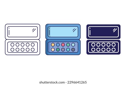 Outlinecolour palette line and solid illustration icon