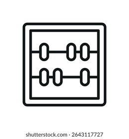 Outlined abacus with simple frame and beads. Great for retro math illustrations.