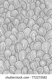 Outlined abstract doodle anti-stress coloring book page for adults and children. 