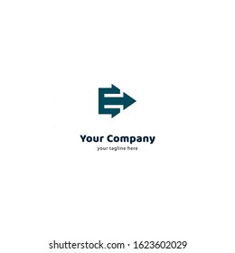 Outlined abstract E letter logotype