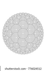 Outlined abstract zentangle mandala. Anti-stress coloring book page for adults and children. 