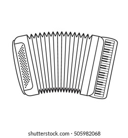 outlined accordion-western music instrument-vector drawing