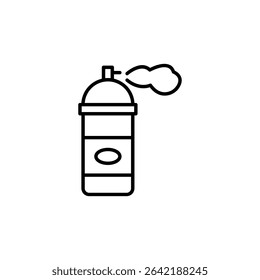 Outlined Aerosol Can With Vapor Cloud For Graphic Design Elements