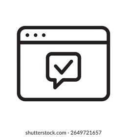 Outlined Agree Symbol in Browser Window Icon