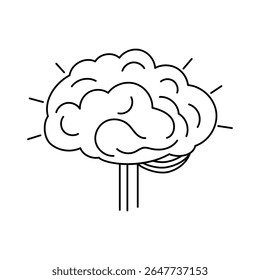 Outlined AI brain with connections, ideal for infographics and tech visuals.