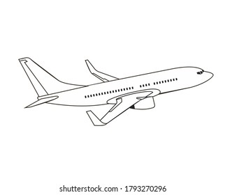 outlined air plane vector design. public transportation