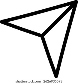 Icono delineado de compartir avión para comunicación, envío y transferencia de datos sobre fondo blanco