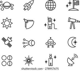 Outlined ASTRONOMY, ASTROLOGY & SPACE icons