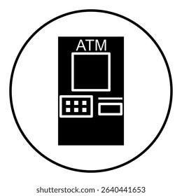 Outlined ATM machine with keypad and slot