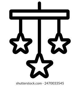 Outlined baby mobile - flat and modern icon
