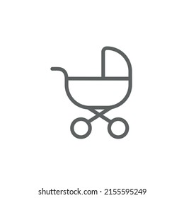 Umrissenes Symbol für Kinderwagen. Vektorgrafik