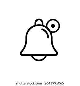 Outlined Bell Symbol in Stroke Style Representing App Notification, Alert Reminder, Message Cue, System Ping, and User Update Prompt