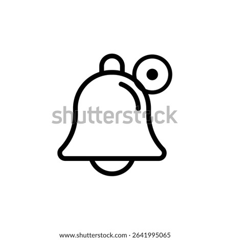 Outlined Bell Symbol in Stroke Style Representing App Notification, Alert Reminder, Message Cue, System Ping, and User Update Prompt