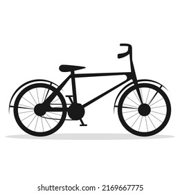 outlined black bicycle symbol vector  icon silhouette design. good for bike shop, people transportation. healthy life. bike sport