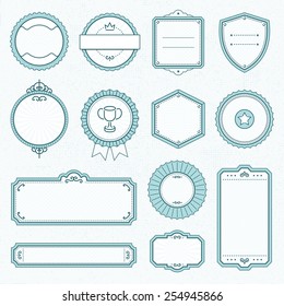 Outlined blue vintage labels. File format is EPS8.