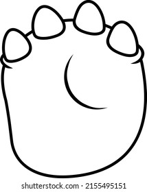 Outlined Bottom Brachiosaurus Dinosaur Paw With Claws Print Logo Design. Vector Hand Drawn Illustration Isolated On White Background