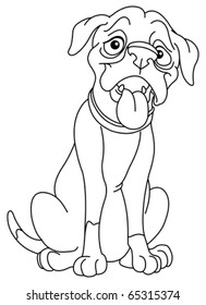 Outlined boxer dog