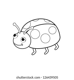 Outlined bug toy vector illustration. Isolated on white.