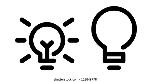 Outlined Bulb or Light Bubble Icons