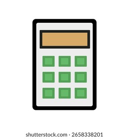 Ícone de calculadora resumido para interfaces da Web e de aplicativos financeiros, matemáticos ou de orçamento.