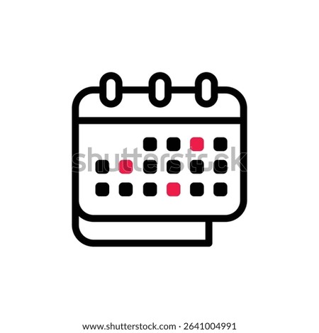 Outlined Calendar Stroke Icon for Scheduling Tasks, Marking Dates, Setting Reminders, Organizing Events, and Managing Personal or Team Agendas