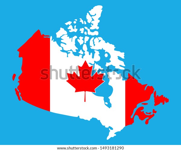 Outlined Canada Map Country Silhouette National Stock Vector (Royalty ...