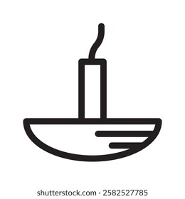 Outlined candle icon with an elongated design, perfect for representing eternal light, quiet moments, or spiritual rituals.