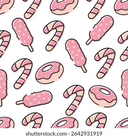 Outlined candy pop pattern. Vector illustration